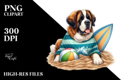 Saint Bernard Surf and Ball Clipart Product Image 2