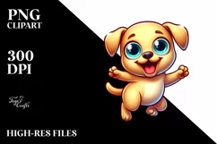 Crazy Funny Baby Labrador Retriever | Cartoon Clipart Product Image 3