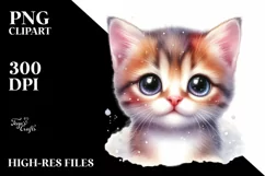 Cute Baby Cat with Big Eyes PNG Product Image 1