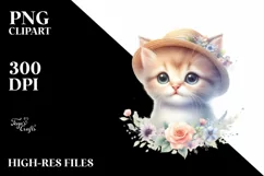 Cute Baby Cat with Big Eyes PNG Product Image 1