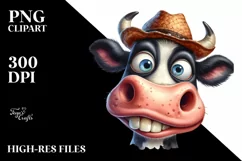 Funny Cow Big Eyes | Sublimation | Clipart Product Image 1