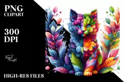 kitten with Flower Body PNG Product Image 1