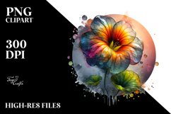 Abstract Glossy Nasturtium Material Round Watercolor Product Image 3