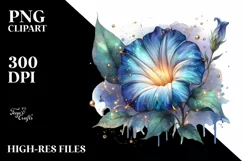 Shiny Morning Glory Golden Watercolor Product Image 1