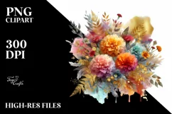 Colorful Marigold Splash Bouquet with Gold Foil Product Image 3