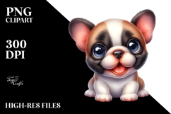 Baby French Bulldog with Floral PNG Product Image 2
