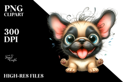 Baby French Bulldog with Floral PNG Product Image 2