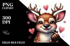 Detailed Funny Cute Deer Portrait | Sublimation Clipart Product Image 3