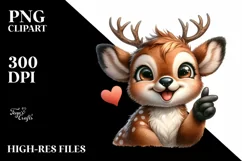 Detailed Funny Cute Deer Portrait | Sublimation Clipart Product Image 1
