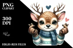 Detailed Funny Cute Deer Portrait | Sublimation Clipart Product Image 3