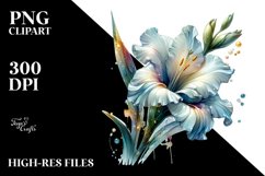 Glass Gladiolus with Golden Insertions | Watercolor Splash Product Image 3