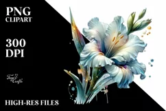 Glass Gladiolus with Golden Insertions | Watercolor Splash Product Image 3