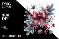 Watercolor Christmas Bow Product Image 2