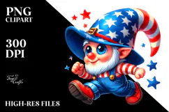 Patriotic Gnome with Retro Clothes PNG Product Image 2