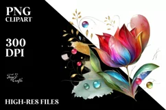 Watercolor Luxury Flower Love Splash Clipart Product Image 1