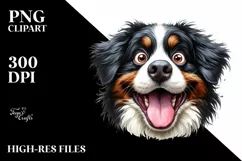 Crazy Funny Bernese Mountain Dog | Watercolor Clipart Product Image 1