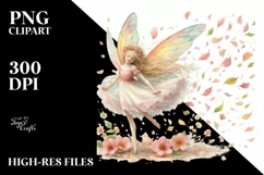 Pastel Fairy Tumbling with Spring Petals PNG Product Image 3