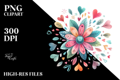 Colorful Boho Flower Digital Painting PNG Product Image 2