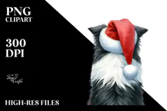 Sweet Border Collie with Christmas Decor, High-Res PNG Product Image 2
