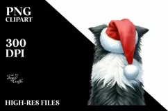 Sweet Border Collie with Christmas Decor, High-Res PNG Product Image 1