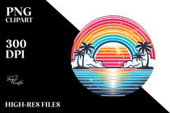 Retro Tropical Sunset, PNG Product Image 2