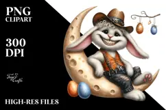 Watercolor Goofy Bunny with Leather Teeth PNG Product Image 2