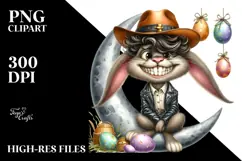 Watercolor Goofy Bunny with Leather Teeth PNG Product Image 2