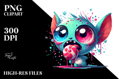 Cute Mini Banshee Licking Eyeball Candy, PNG Product Image 2