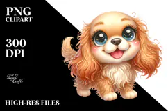 Baby Cocker Spaniel with Floral PNG Product Image 2