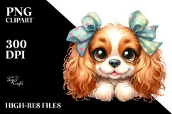 Happy Cocker Spaniel Puppy, Watercolor PNG Product Image 2