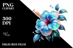 Glass Hibiscus with Metallic Insertions | Watercolor Splash Product Image 1