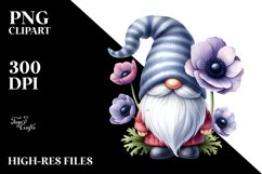 Cute Gnome with Large Anemone PNG Product Image 2