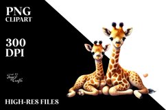 Adorable Baby Giraffe with Heart, PNG Product Image 2