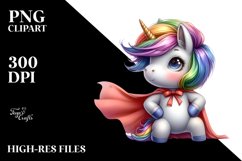 Cute Baby Unicorn Posing as Hero with Haircut | Clipart Product Image 3