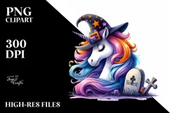 Vibrant Halloween Unicorn | Sublimation | Clipart Product Image 1