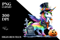 Vibrant Halloween Unicorn | Sublimation | Clipart Product Image 2