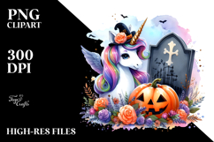 Vibrant Halloween Unicorn | Sublimation | Clipart Product Image 2