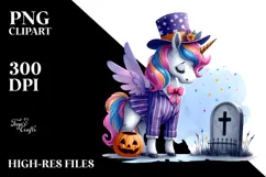 Vibrant Halloween Unicorn | Sublimation | Clipart Product Image 2