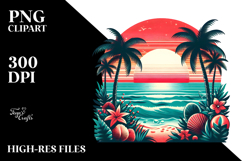 Retro Tropical Beach Sunset, 20 oz Tumbler Product Image 2