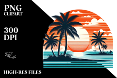 Retro Tropical Beach Sunset, 20 oz Tumbler Product Image 2