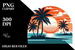Retro Tropical Beach Sunset, 20 oz Tumbler Product Image 2