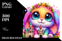 Vibrant Goofy Baby Bunny PNG Product Image 2