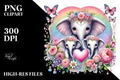 Adorned Elephant with Heart PNG Product Image 2