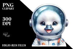 Baby Swan with Astronaut Helmet PNG Product Image 2