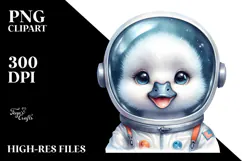 Baby Swan with Astronaut Helmet PNG Product Image 2