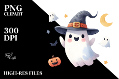 Simple Halloween Clipart of Ghost PNG Product Image 2