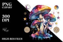 Vibrant Celestial Mushroom Tarot PNG Product Image 2