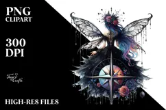 Gothic Fairy on Star PNG Product Image 2