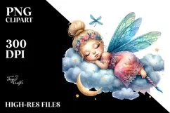 Baby Dragonfly on Cloud, Transparent PNG Product Image 2
