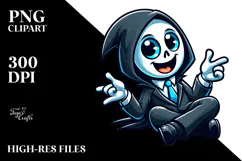 Silly Cartoon Reaper with Suit, Transparent PNG Product Image 2